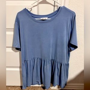 Light blue, flowy, blouse